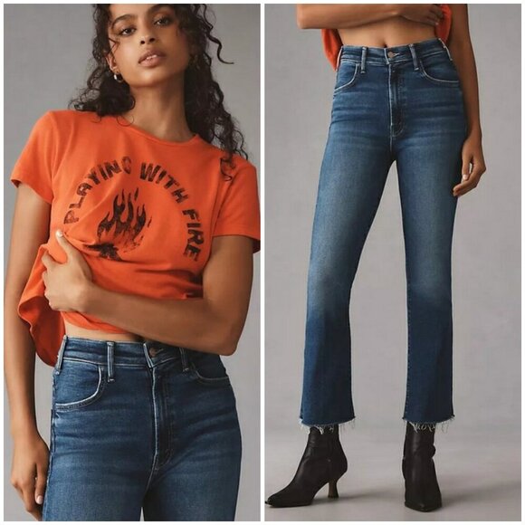 💕MOTHER💕 The Hustler Ankle Fray Jeans ~ Grasping At Straws 31 NWOT - Picture 4 of 16